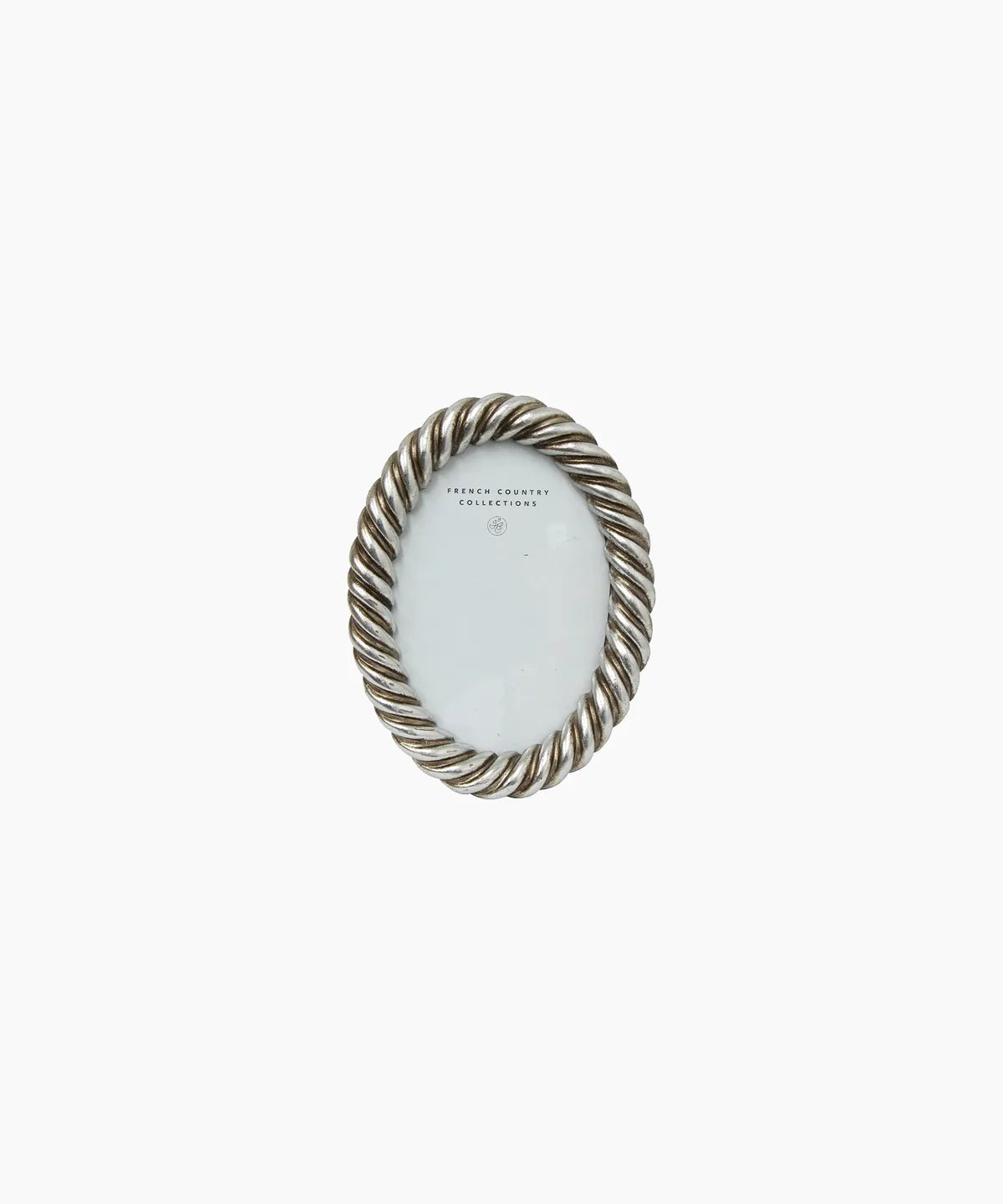Rope oval photo frame silver 4x6