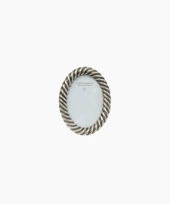 Rope oval photo frame silver 4x6