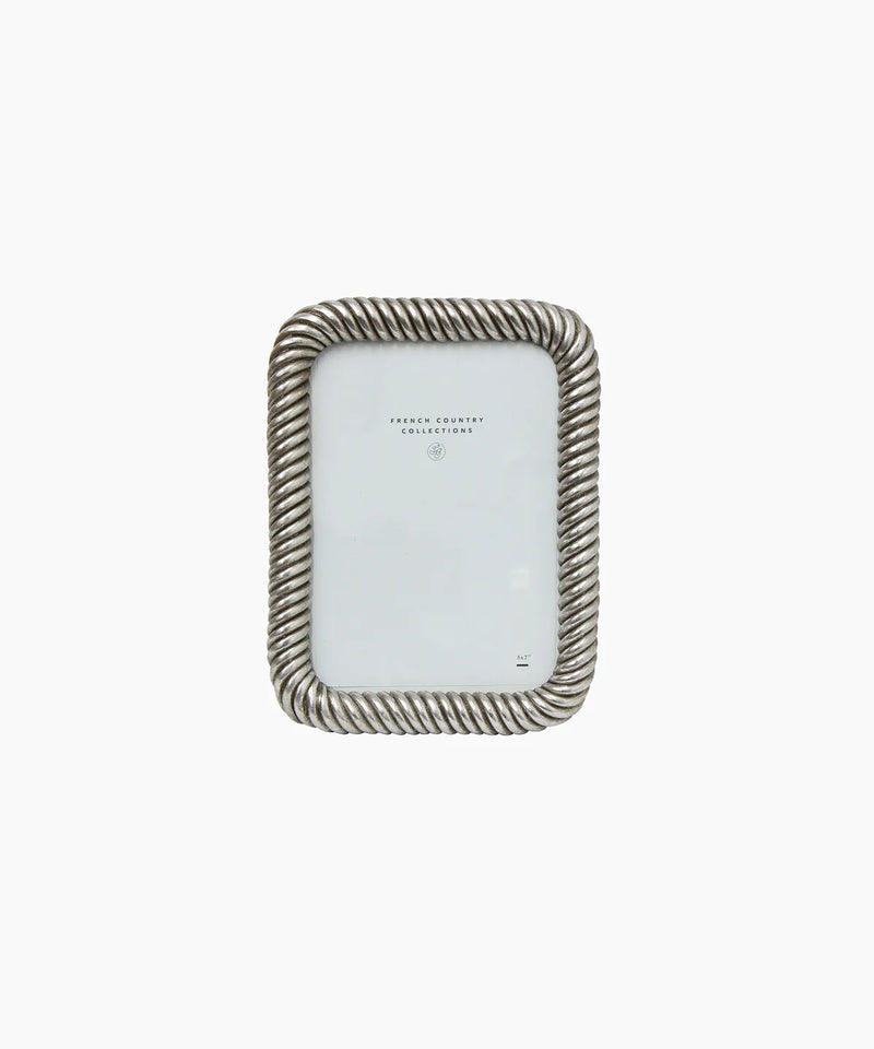 Rope round edge photo frame silver 5x7