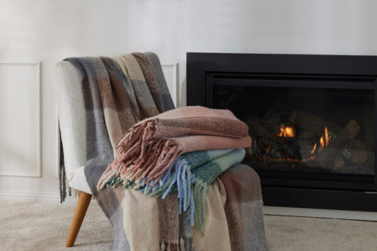 rossi blue throw blanket soft check throw rug