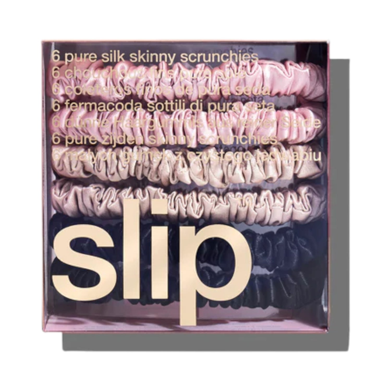 Silk Scrunchies Skinny Mixed Set Of 6