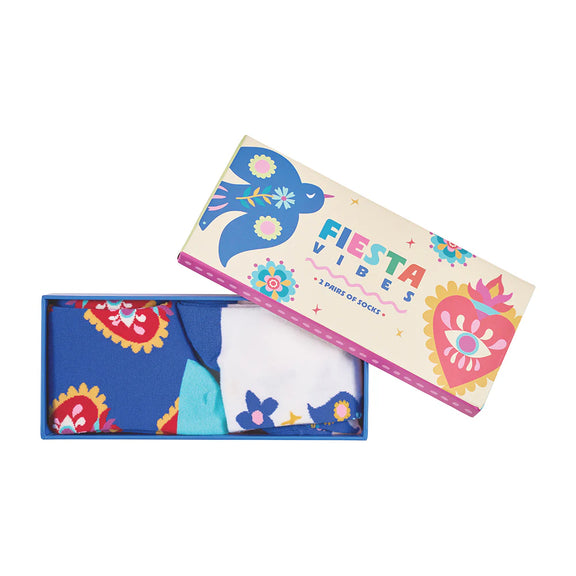 Women’s colourful socks gift set in bright fiesta tones