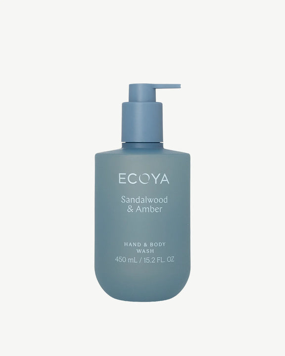 ECOYA Sandalwood & Amber Hand & Body Wash 450ml.