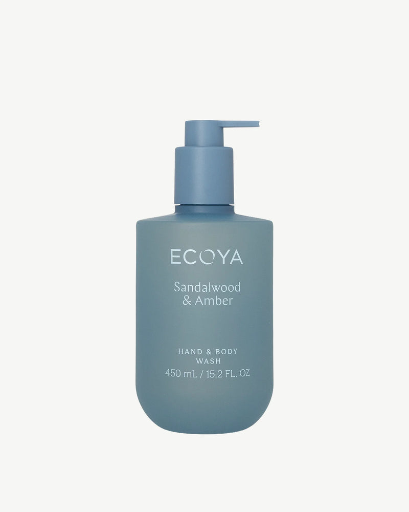 ECOYA Sandalwood & Amber Hand & Body Wash 450ml.