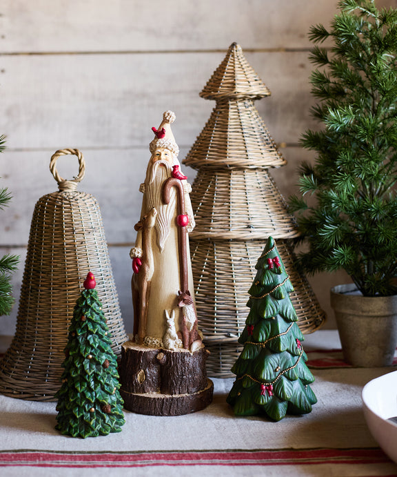 Tall Santa with Forest Animals Christmas decoration