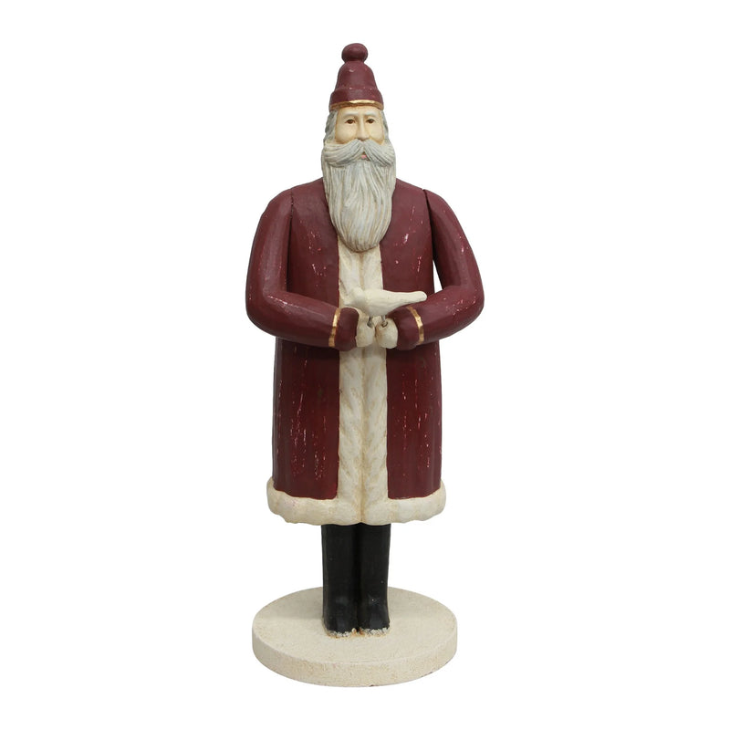 Classic Santa with Bird Christmas figurine