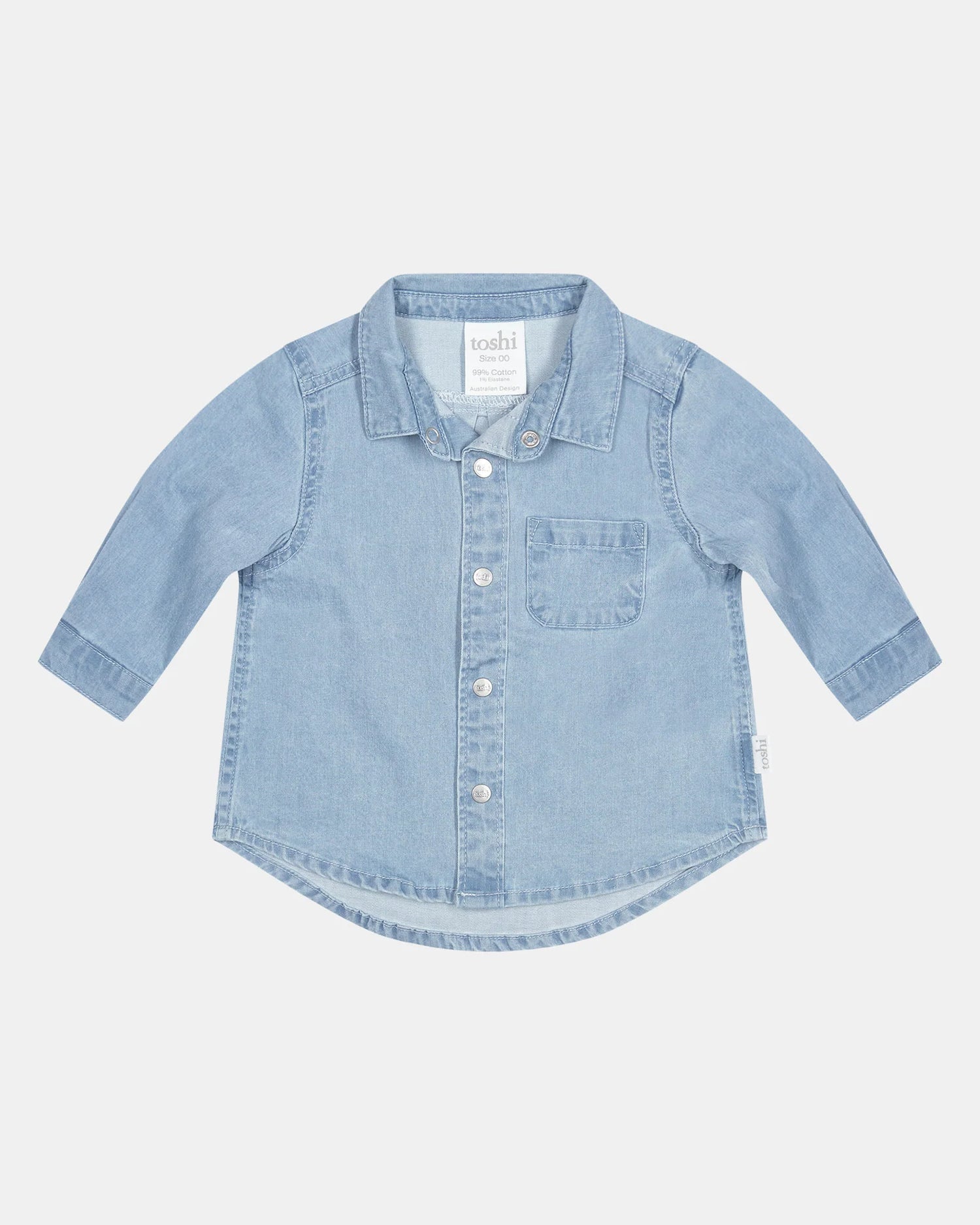 Toshi Shirt Denim L/S – Brumby | Artisan Washed Baby & Toddler Denim Shirt