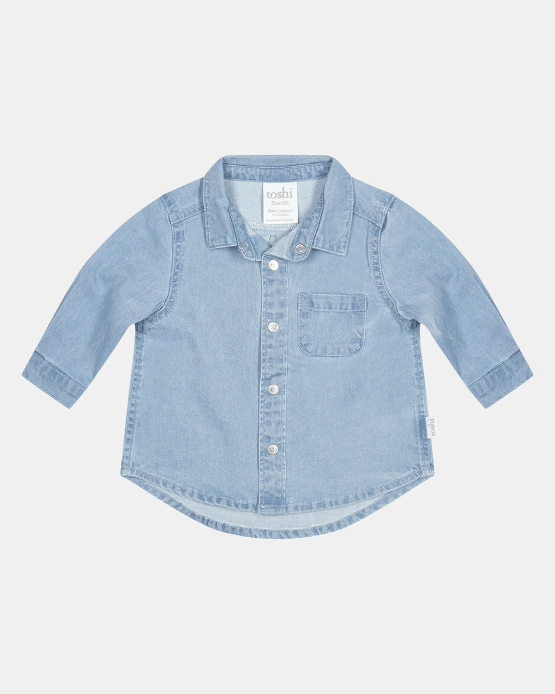 Toshi Shirt Denim L/S – Brumby | Artisan Washed Baby & Toddler Denim Shirt