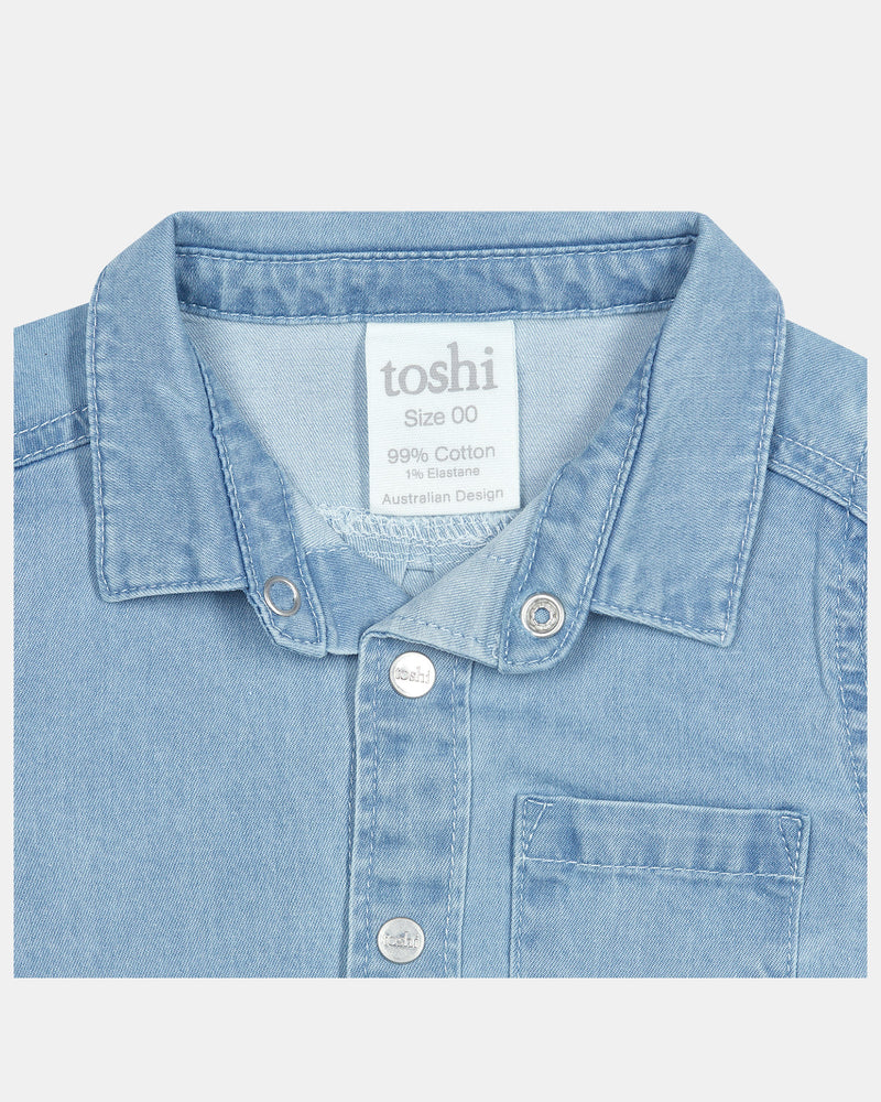 Toshi Shirt Denim L/S – Brumby | Artisan Washed Baby & Toddler Denim Shirt