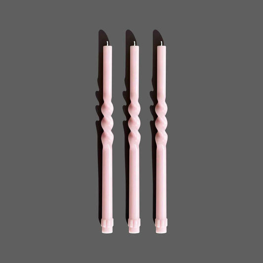 Spiral Taper Candles - Pastel Pink