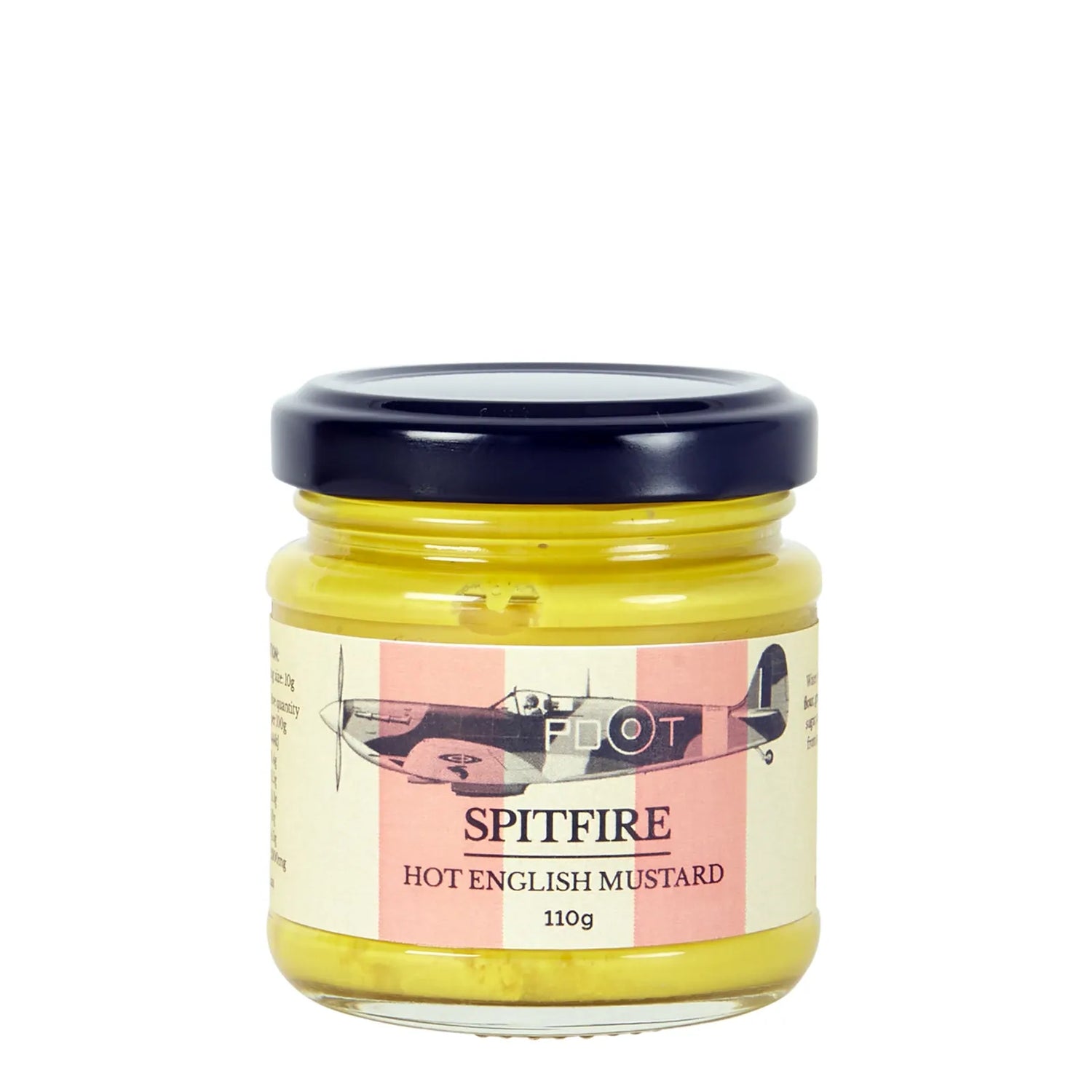 Australian-made Spitfire Hot English Mustard in a 110g jar.