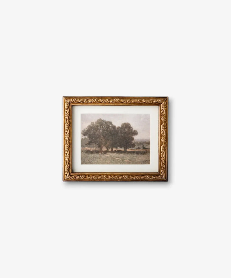 vintage tree landscape artwork