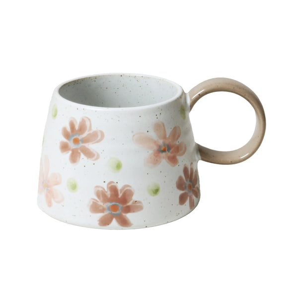 Robert Gordon Stevie Flower Garden stoneware mug with hand-painted floral artwork and large handle.