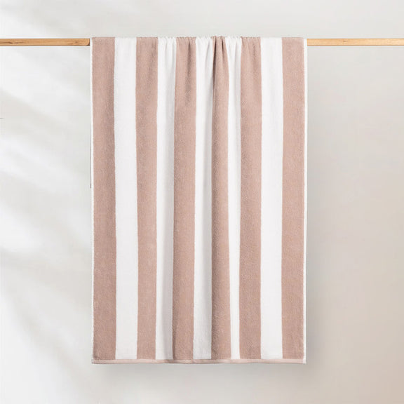 Striped cabana cotton beach towel sand
