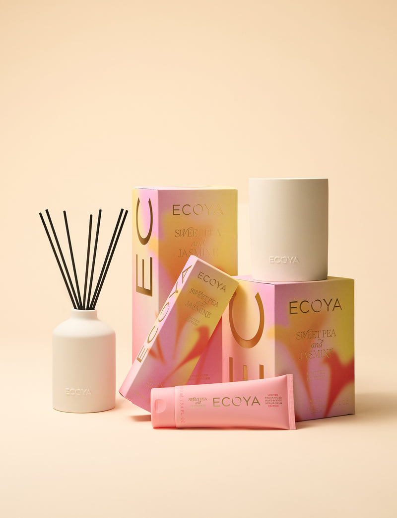Ecoya limited edition Sweet Pea and Jasmine gift range