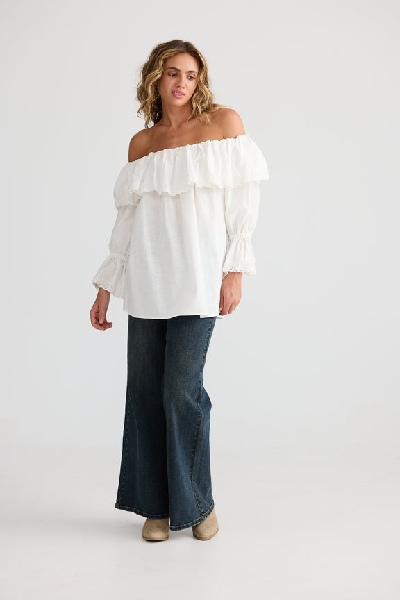Tamil Top – relaxed fit off white summer blouse