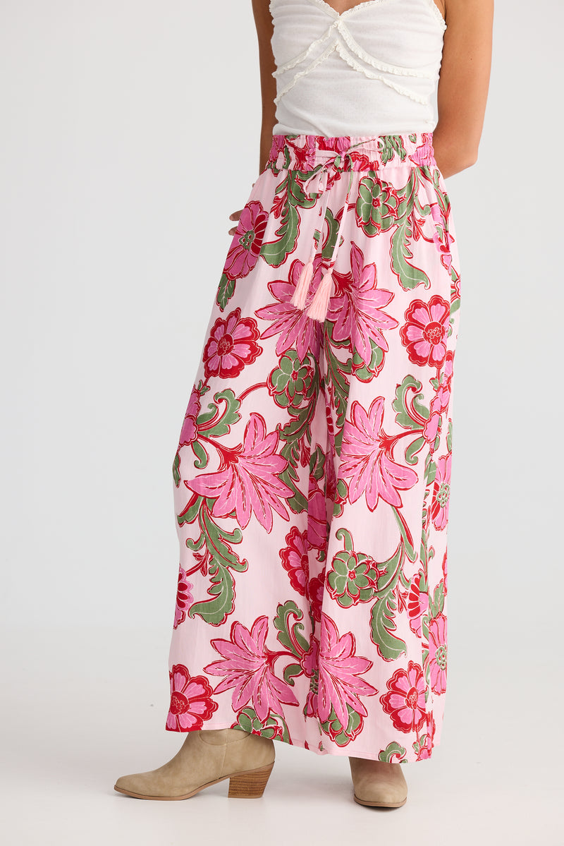 Holiday Freedom Pant – Pink Ibiza Linen Wide Leg Pant