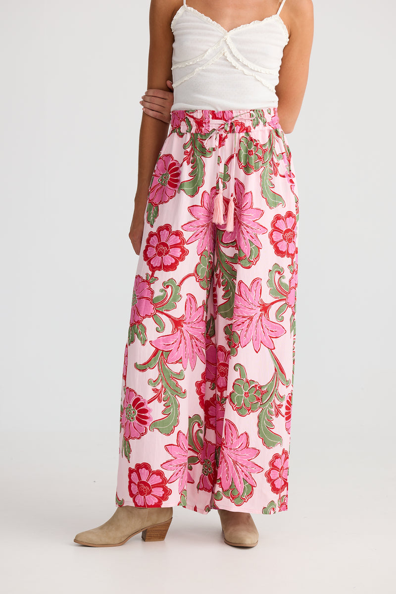 Holiday Freedom Pant – Pink Ibiza Linen Wide Leg Pant