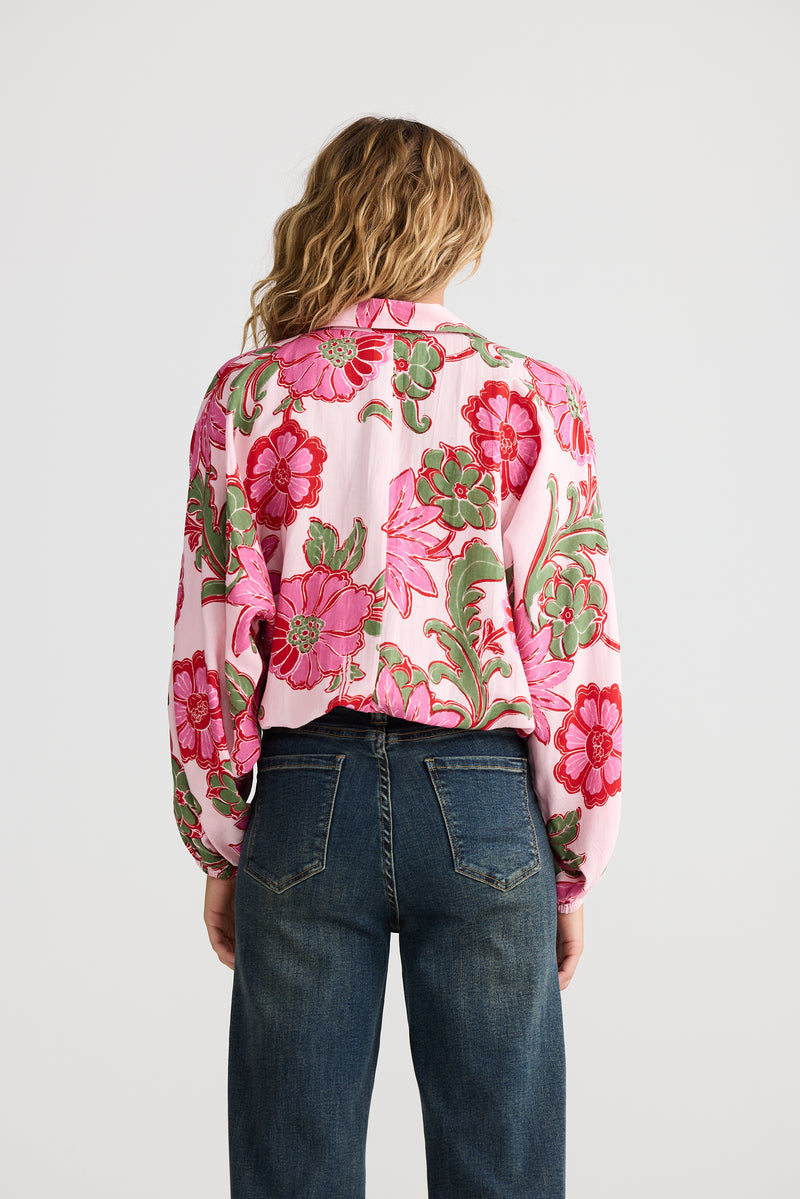 Hazel Shirt – versatile Pink Ibiza print shirt XS–XL