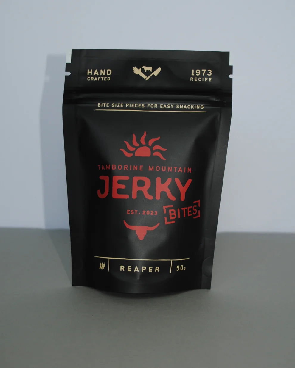Tamborine Mountain spicy beef jerky bites made with Australian beef and Carolina Reaper chilli