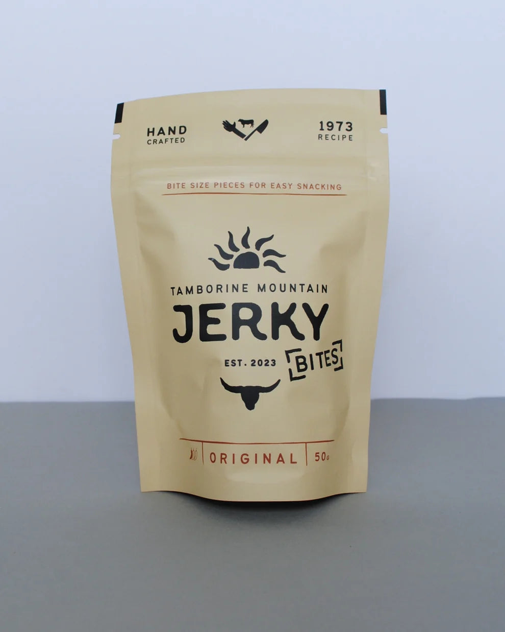 Tamborine Mountain original beef jerky bites 50g Australian protein snack at My Country Escape Canungra