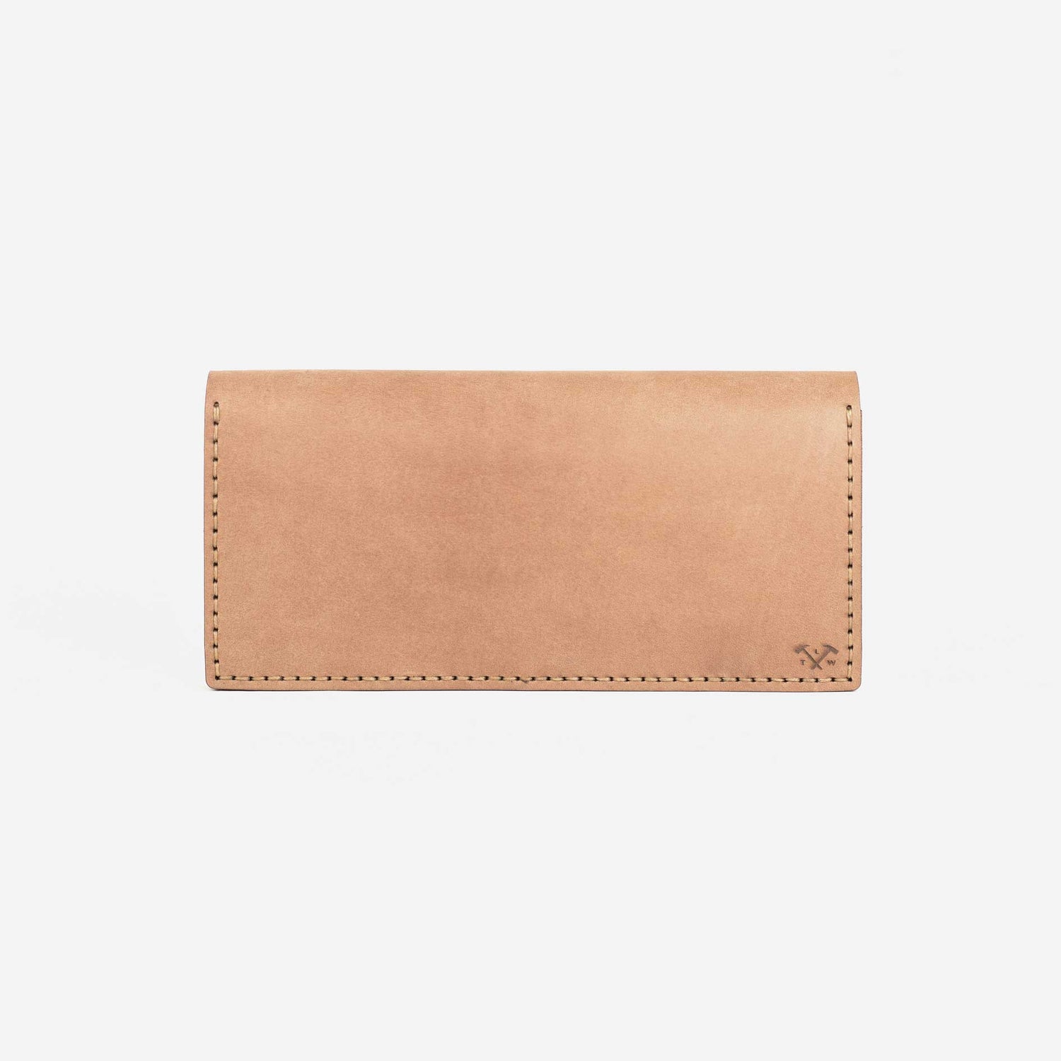 Tan leather wallet on a white background -The Alongsider Wallet Tan Loyal Workshop