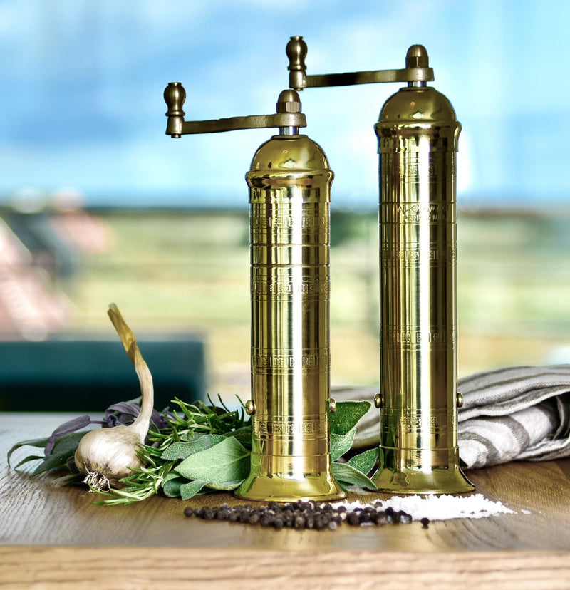 Alexander Handcrafted Mills Original Brass 8 inch Salt Grinder