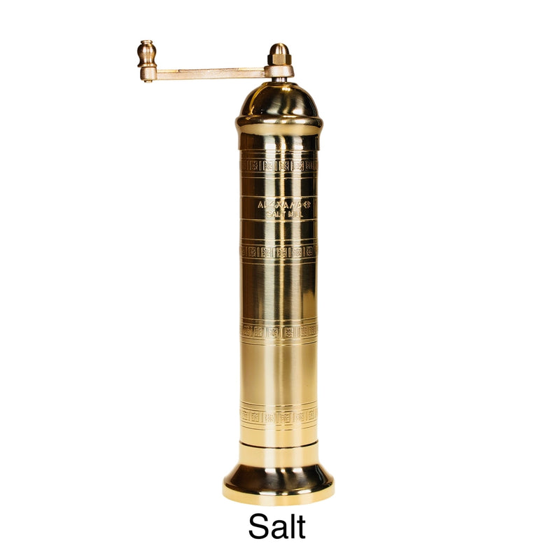 Handcrafted Greek brass grinder designed for dry sea and rock salt