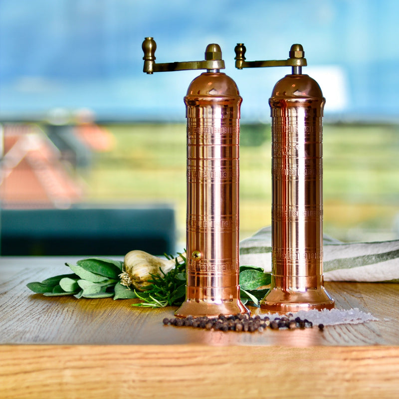 Original Copper Mill 8 inch pepper grinder handcrafted from solid copper