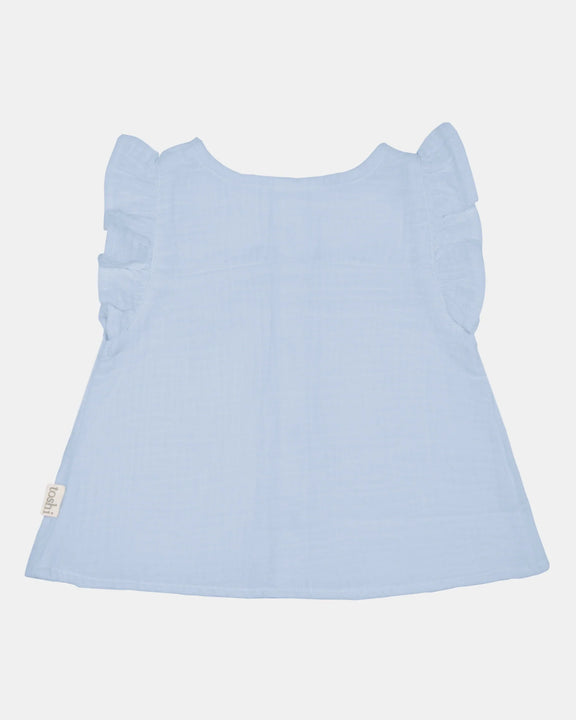 back of Gentle frilled baby top perfect for layering