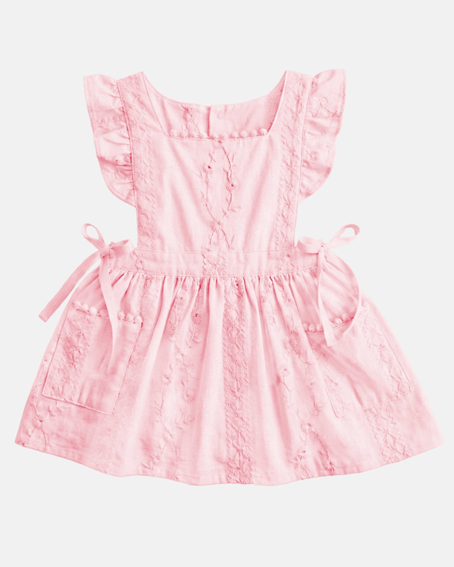 Toshi Baby Pinafore Florence Blossom in a floral design with delicate frill and lace detailing.