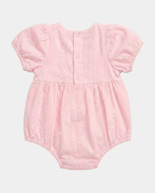 Vintage-inspired floral baby and toddler romper by Toshi with elasticised leg openings.