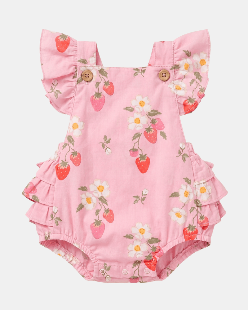 Toshi Baby Romper Strawberry Fields in Blossom