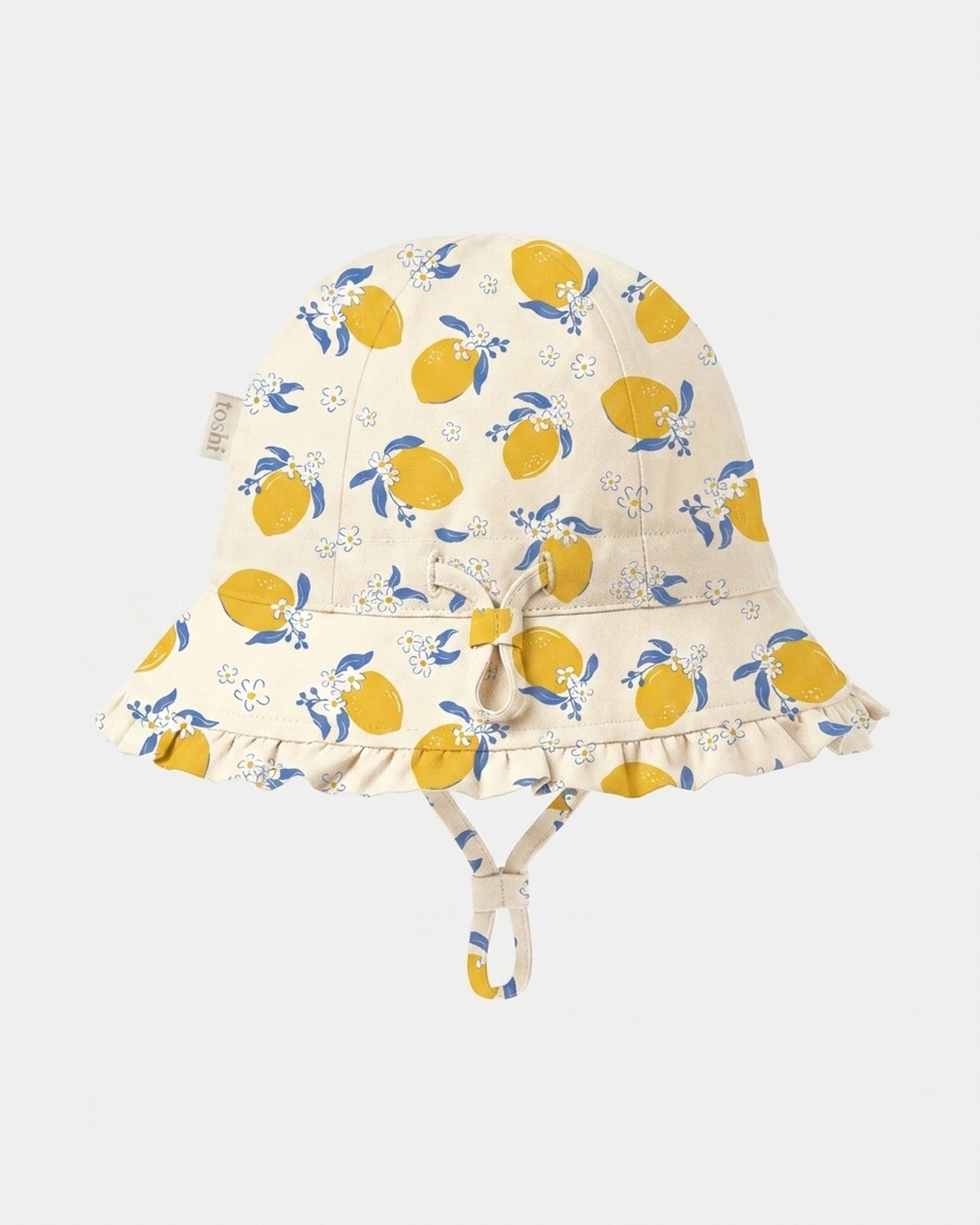 Toshi UPF 50+ cotton bell sun hat in Lemonade Cream for babies and toddlers.