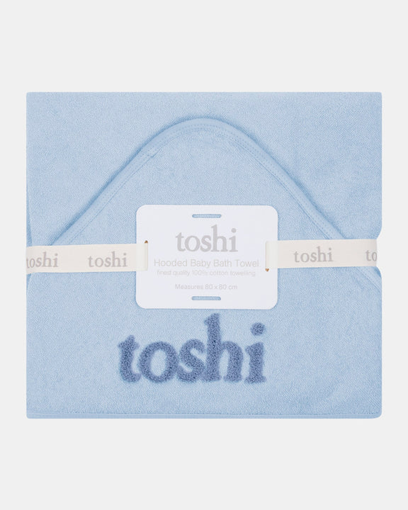 Bluebell blue Toshi hooded cotton baby bath towel