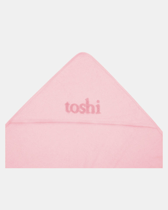 100% cotton hooded baby bath towel in Misty Rose