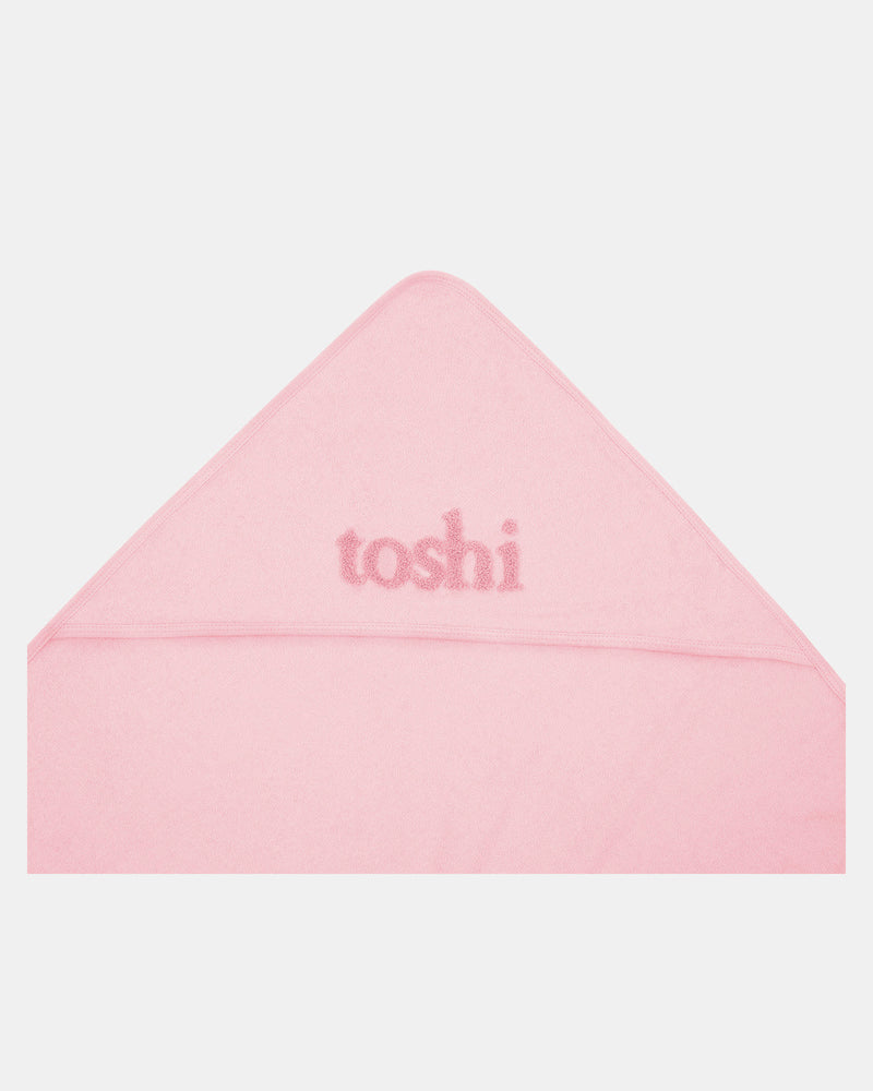 100% cotton hooded baby bath towel in Misty Rose