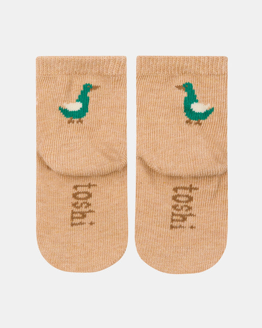 Organic cotton baby socks with Farm Buddies jacquard design