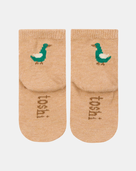 Organic cotton baby socks with Farm Buddies jacquard design