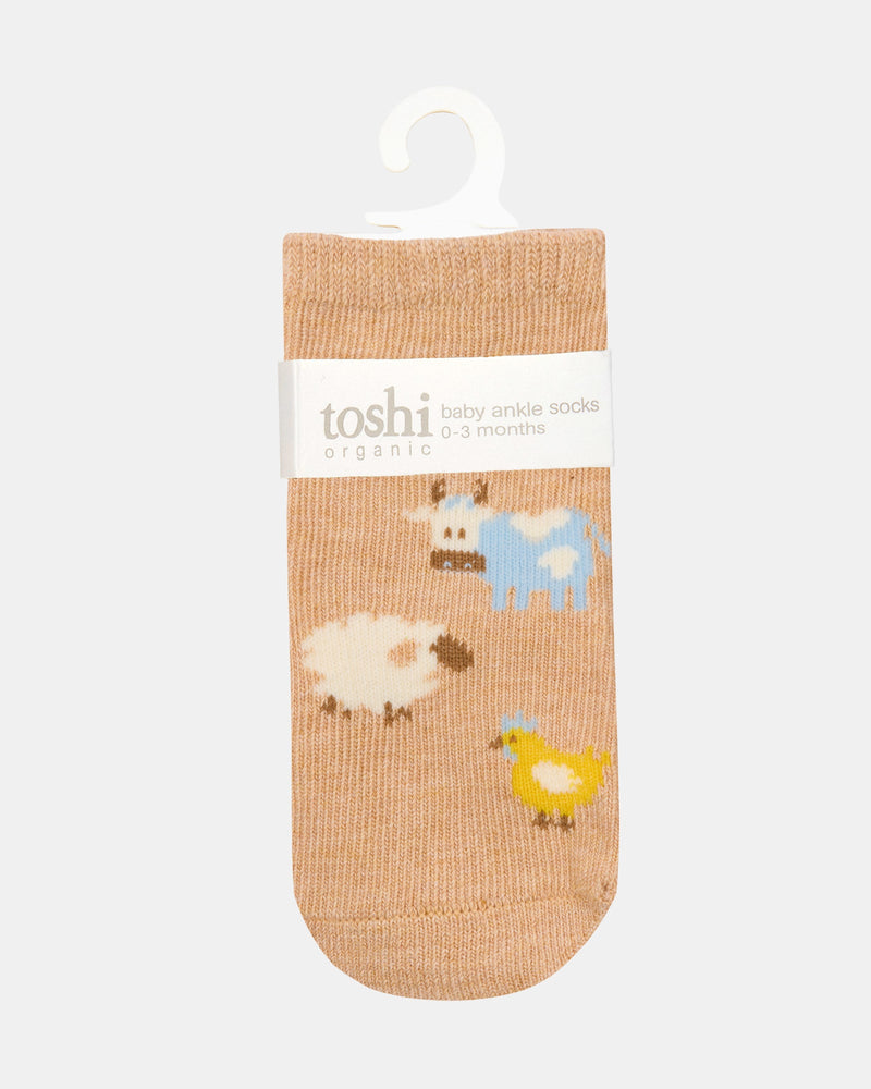 Farm Buddies baby socks with skid-resistant sole grip