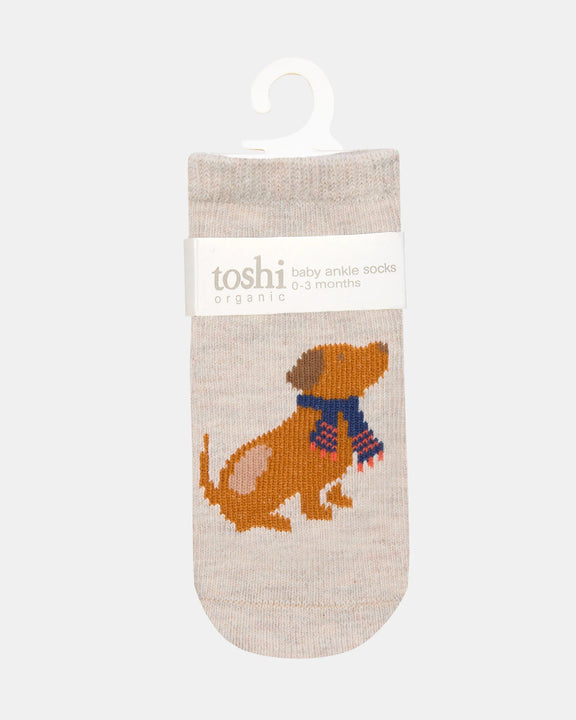 Baby ankle socks with dog design, available at My Country Escape