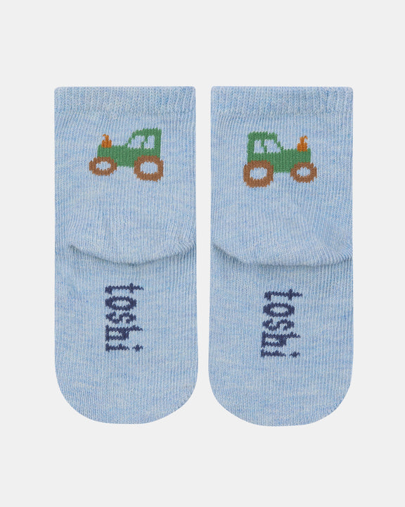 Toshi Tiny Tractors knitted baby and toddler socks