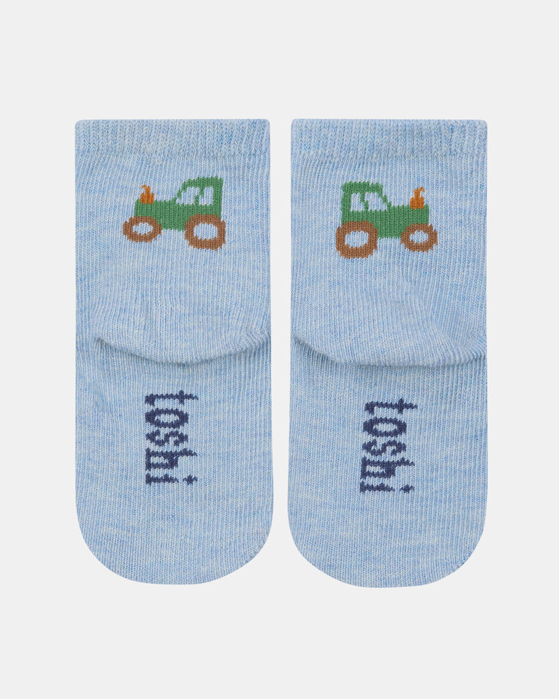 Toshi Tiny Tractors knitted baby and toddler socks