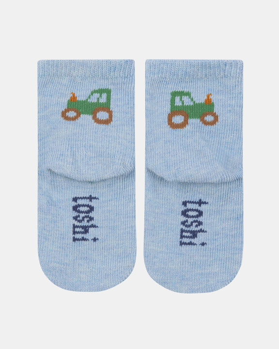 baby socks organic cotton jacquard tractors