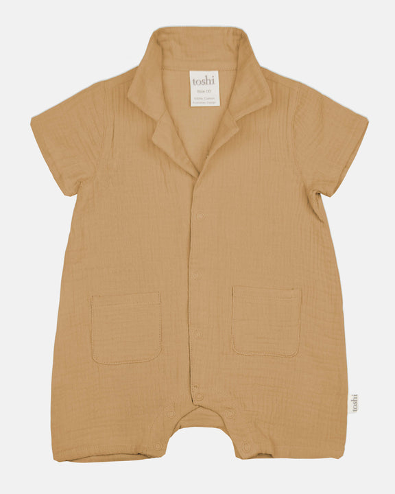 toshi romper sammy driftwood organic cotton baby romper