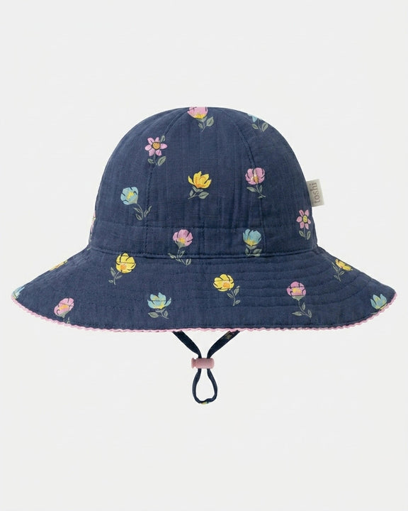 Moonlight children's cotton sunhat with wide wavy brim