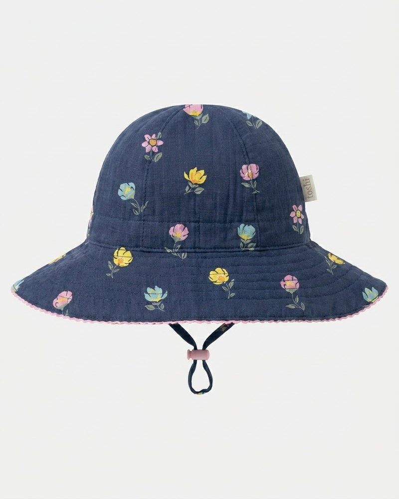 Moonlight children's cotton sunhat with wide wavy brim