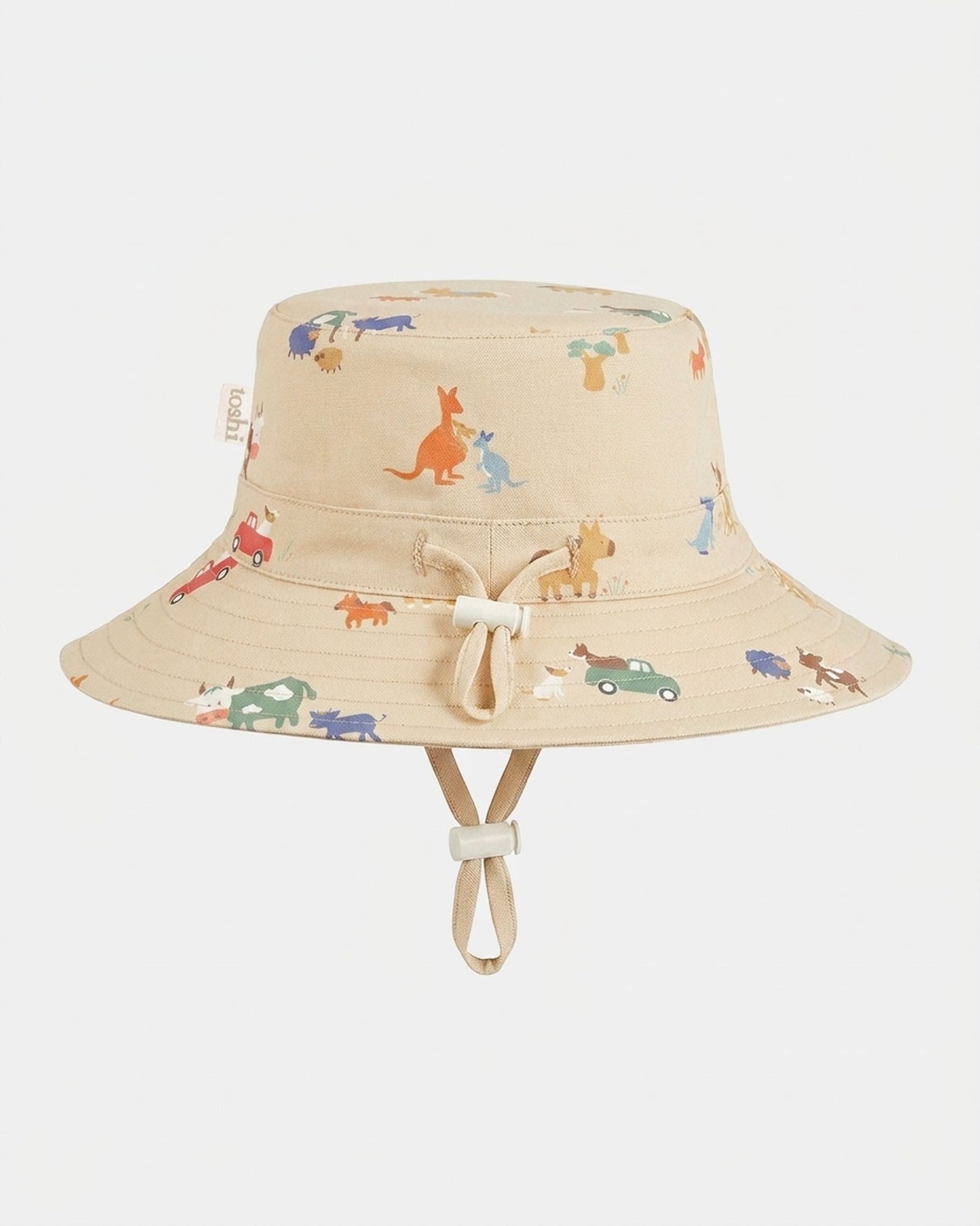 Toshi Sunhat Oz Station Hands children's sun hat with Australian farm animal print.