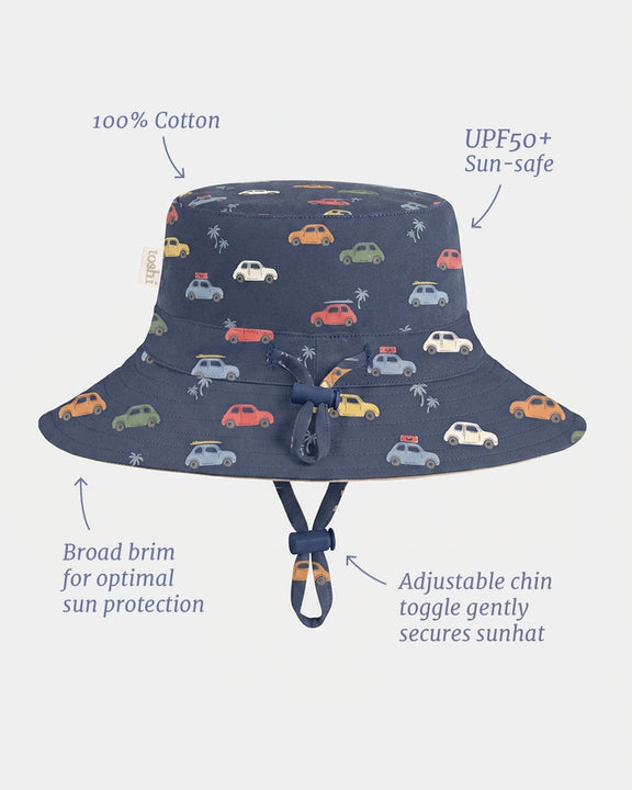 Australian designed Toshi Tide Big Mini sun hat with broad protective brim.