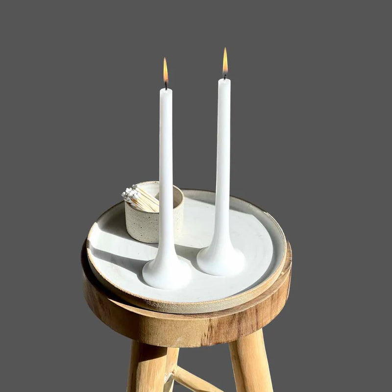 Gift boxed white taper candles – modern table décor